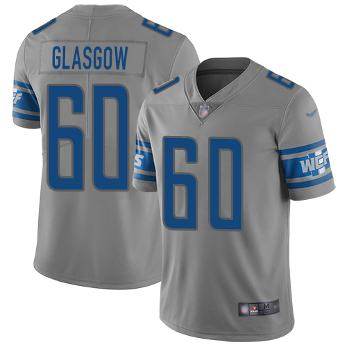 Detroit Lions Limited Gray Men Graham Glasgow Jersey NFL Football #60 Inverted Legend